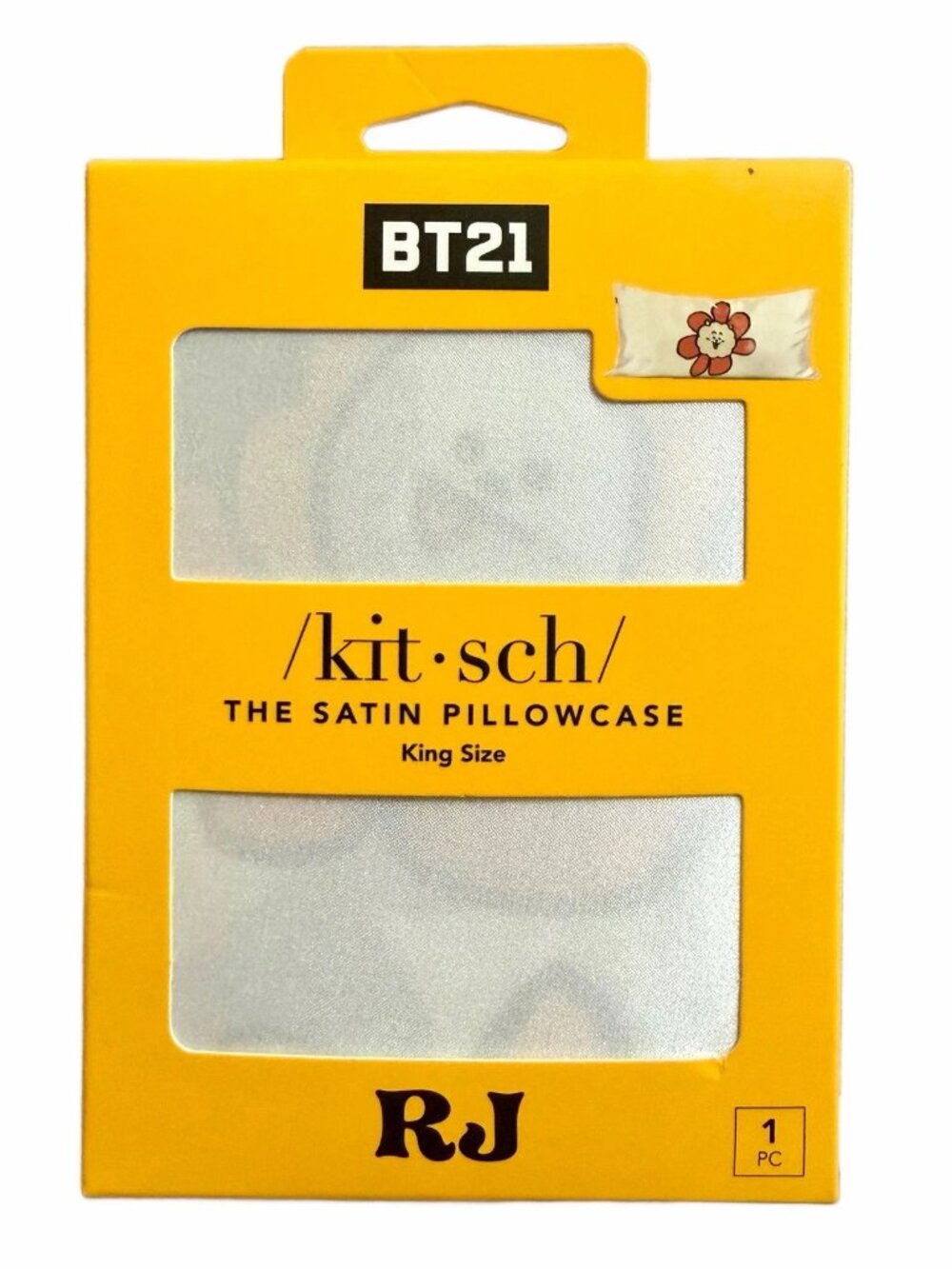 Kitsch x BT21 Alpaca RJ Satin Floral King Pillowcase w/ Zipper New Line Friends